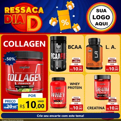Modelo de Rede Social para Feed Facebook com o tema Ressaca Dia D para Suplementos alimentares