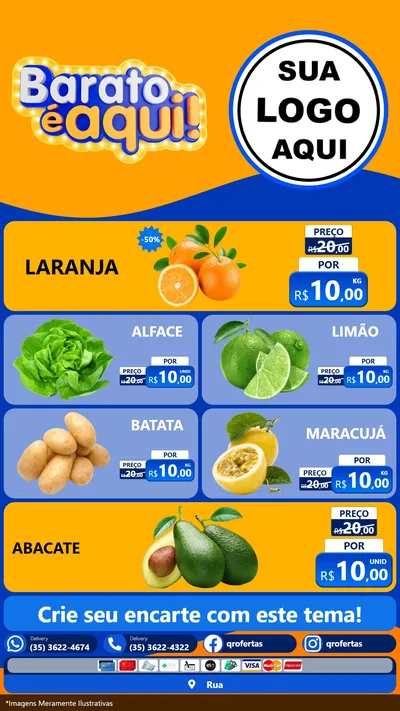 Modelo de TV para TV Vertical com o tema Barato é aqui para Hortifrúti
