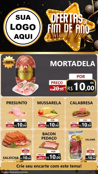 Modelo de Rede Social para Stories com o tema Ofertas de Fim de Ano para Frios e Laticínios