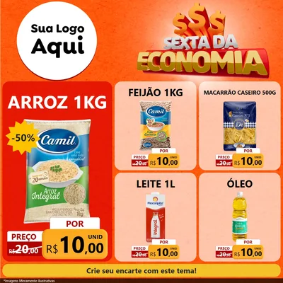 Modelo de Rede Social para Feed Facebook com o tema Sexta da Economia para Supermercado