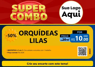 Modelo de Cartaz para Cartaz A4 Horizontal com o tema Super Combo para Floricultura e jardim
