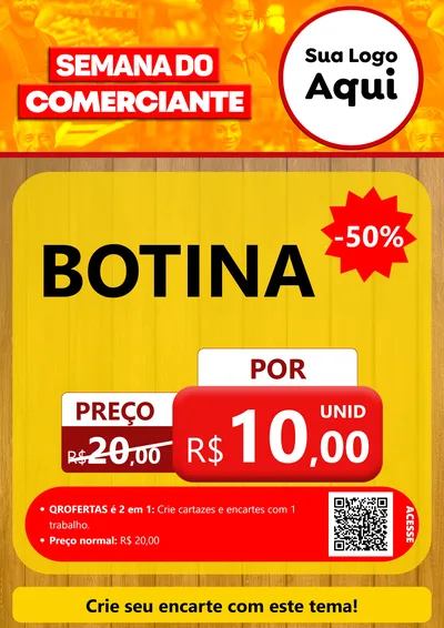 Modelo de Cartaz para Cartaz A4 Vertical com o tema Semana do Comerciante para Agropecuária