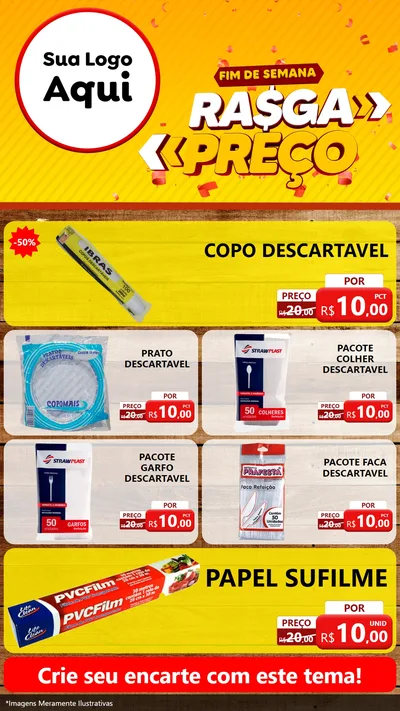 Modelo de TV para TV Vertical com o tema Fim de Semana Rasga Preços para Embalagens