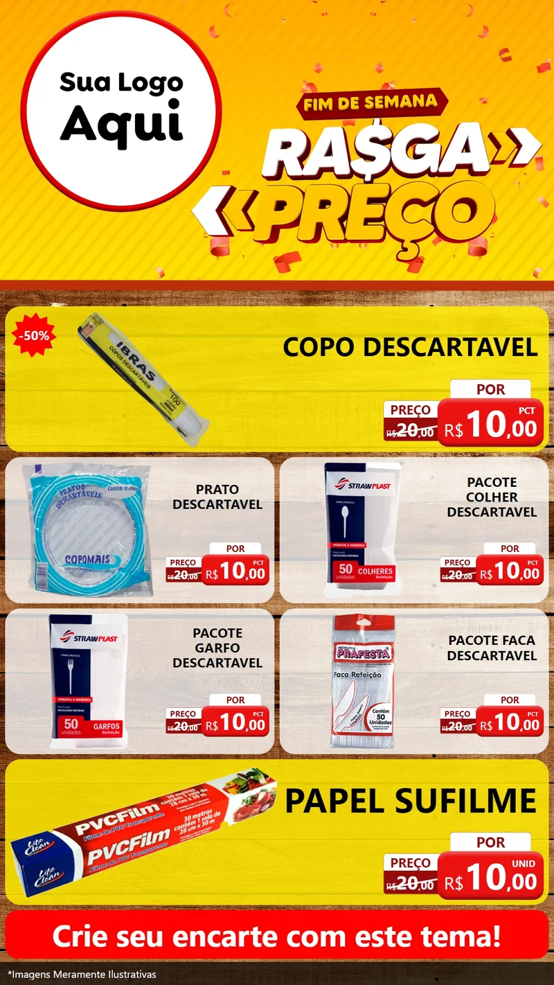 Modelo de TV para TV Vertical com o tema Fim de Semana Rasga Preços para Embalagens