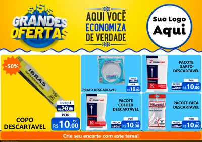 Modelo de Encarte para Encarte A4 Horizontal com o tema Grandes Ofertas para Embalagens