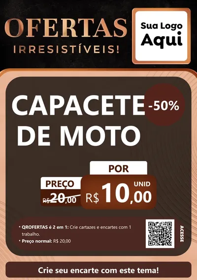 Modelo de Cartaz para Cartaz A4 Vertical com o tema Ofertas Irresistíveis! para Moto peças