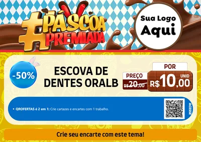 Modelo de Cartaz para Cartaz A4 Horizontal com o tema Páscoa Premiada para Higiene Pessoal
