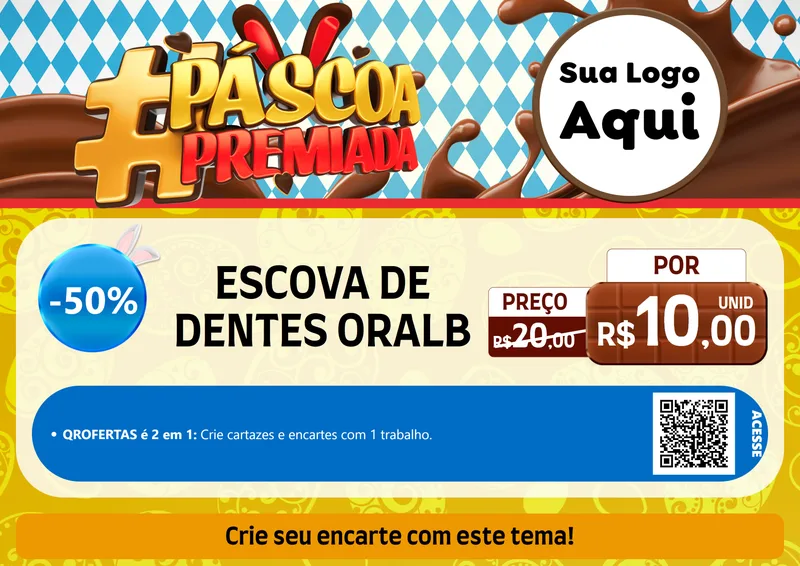 Modelo de Cartaz para Cartaz A4 Horizontal com o tema Páscoa Premiada para Higiene Pessoal