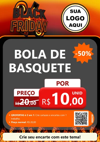 Modelo de Cartaz para Cartaz A4 Vertical com o tema Black Friday para Artigos Esportivos