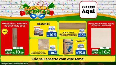 Modelo de TV para TV Horizontal com o tema Carnaval de Ofertas para Pisos e revestimentos