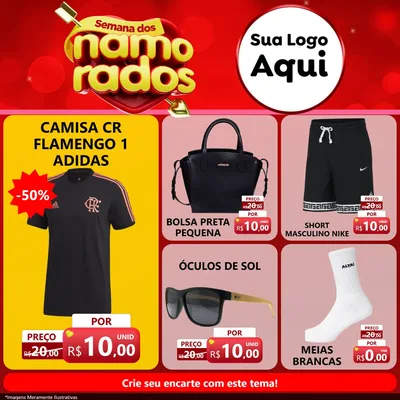Modelo de Rede Social para Feed Facebook com o tema Semana dos namorados para Roupas e acessórios