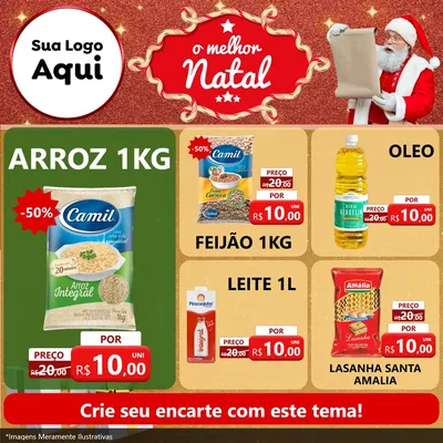 Modelo de Rede Social para Feed Facebook com o tema O Melhor Natal para Supermercado