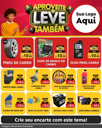 Modelo de Rede Social para Feed Instagram com o tema Aproveite e Leve Também para Auto peças