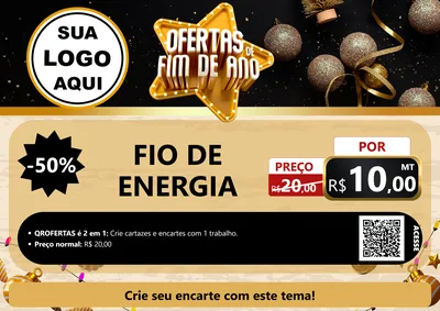 Modelo de Cartaz para Cartaz A4 Horizontal com o tema Ofertas de Fim de Ano para Materiais Elétricos