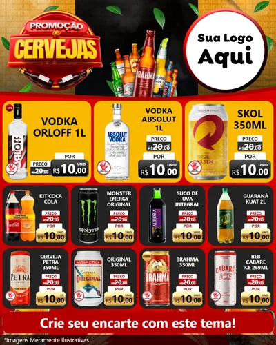 Modelo de Rede Social para Feed Instagram com o tema Promoções de Cervejas para Distribuidora de bebidas