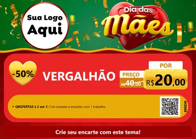 Modelo de Cartaz para Cartaz A4 Horizontal com o tema Dia das Mães para Ferragens