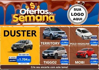 Modelo de Encarte para Encarte A4 Horizontal com o tema Ofertas da Semana - Páscoa para Concessionaria de Carros