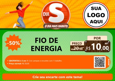 Modelo de Cartaz para Cartaz A4 Horizontal com o tema Dia S - O Dia Mais Barato para Materiais Elétricos