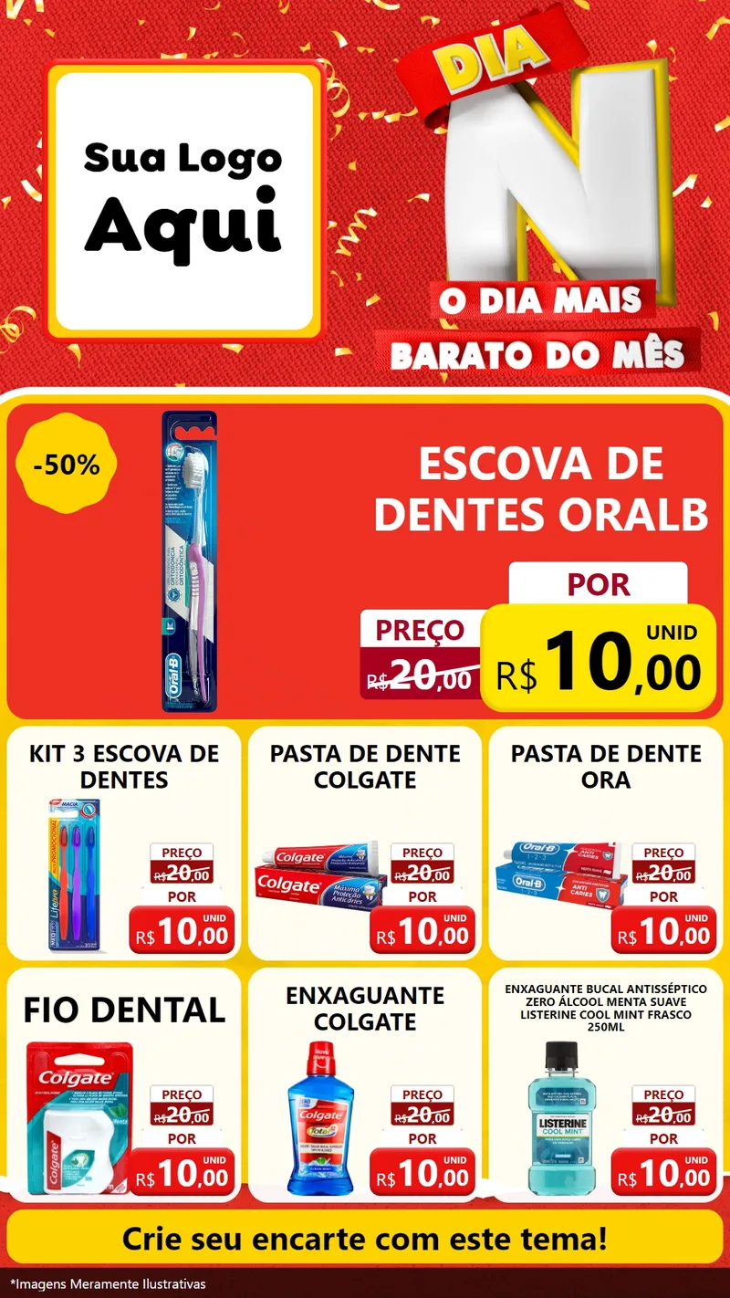 Modelo de Rede Social para Stories com o tema Dia N o Dia Mais Barato do Mês para Higiene Pessoal