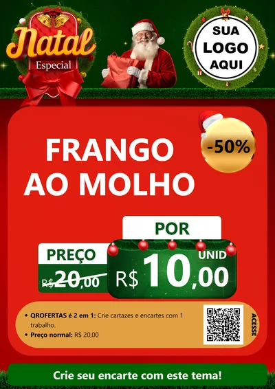 Modelo de Cartaz para Cartaz A4 Vertical com o tema Natal Especial para Restaurante