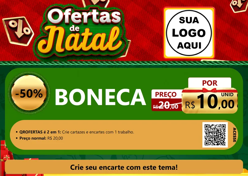 Modelo de Cartaz para Cartaz A4 Horizontal com o tema Ofertas de Natal para Brinquedos