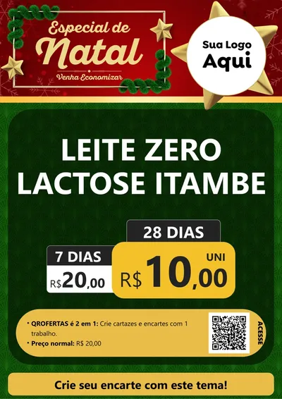 Modelo de Cartaz para Cartaz A4 Vertical com o tema Especial de Natal para Frios e Laticínios