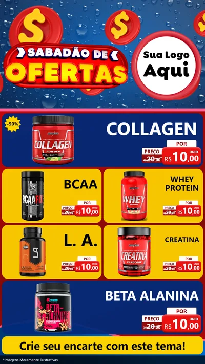 Modelo de TV para TV Vertical com o tema Sabadão de Ofertas para Suplementos alimentares