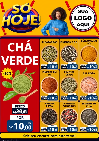 Modelo de Encarte para Encarte A4 Vertical com o tema Só Hoje! para Produtos Naturais