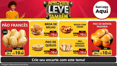 Modelo de TV para TV Horizontal com o tema Aproveite e Leve Também para Padaria