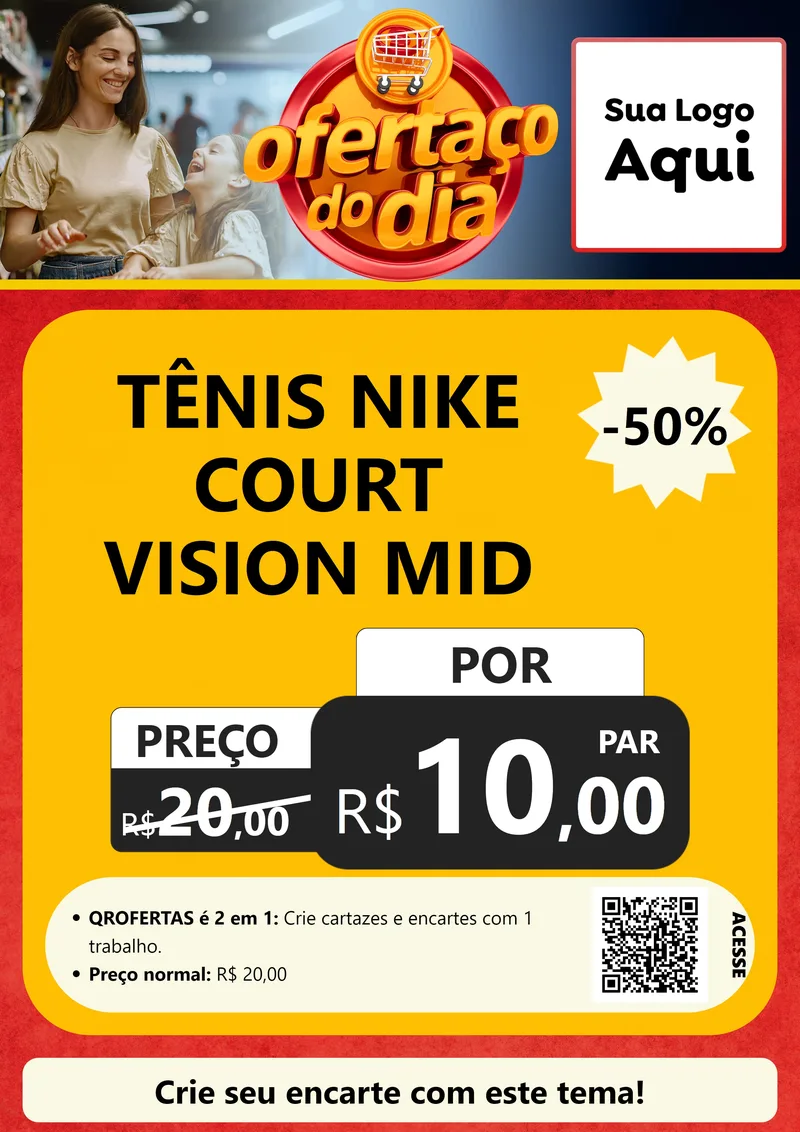 Modelo de Cartaz para Cartaz A4 Vertical com o tema Ofertaço Do Dia para Calçados