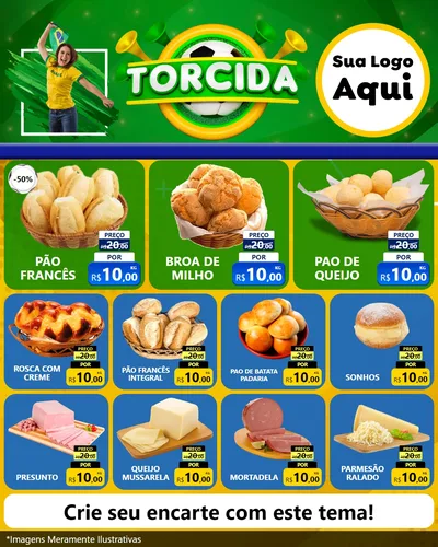 Modelo de Rede Social para Feed Instagram com o tema Torcida para Padaria