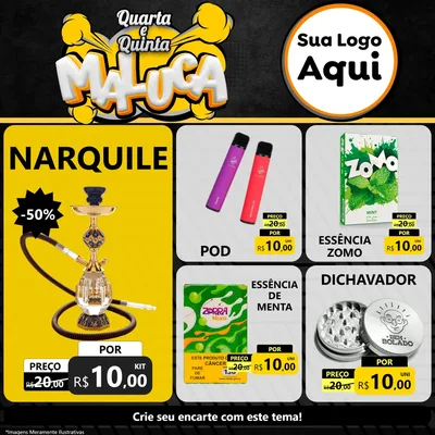 Modelo de Rede Social para Feed Facebook com o tema Quarta e Quinta Maluca para Tabacaria