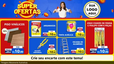 Modelo de TV para TV Horizontal com o tema Super Ofertas para Material para Construção