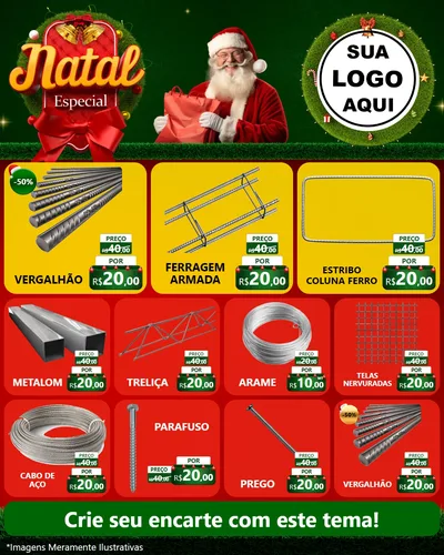 Modelo de Rede Social para Feed Instagram com o tema Natal Especial para Ferragens