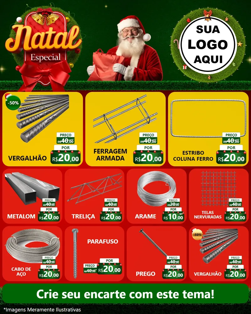 Modelo de Rede Social para Feed Instagram com o tema Natal Especial para Ferragens