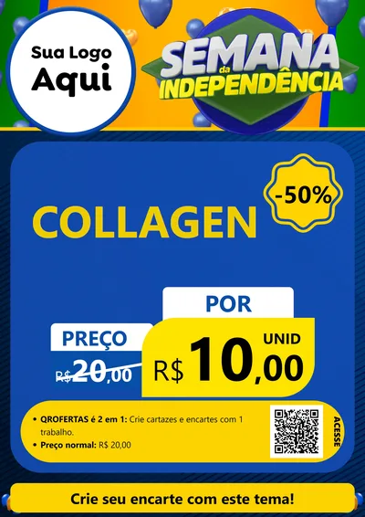 Modelo de Cartaz para Cartaz A4 Vertical com o tema Semana da Independência para Suplementos alimentares