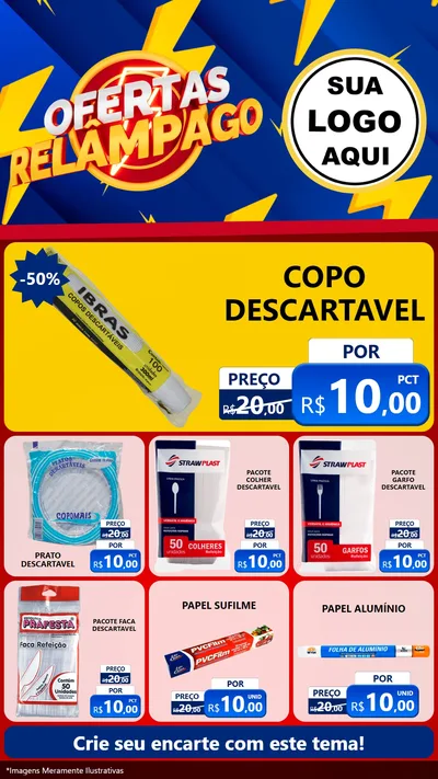 Modelo de Rede Social para Stories com o tema Ofertas Relâmpago para Embalagens