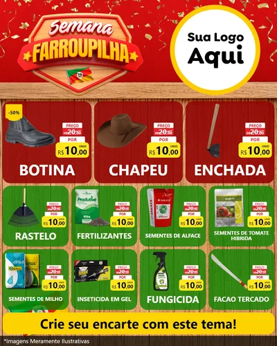 Modelo de Rede Social para Feed Instagram com o tema Semana Farroupilha para Agropecuária