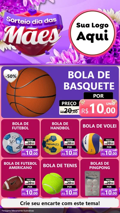 Modelo de Rede Social para Stories com o tema Sorteio Dia das Mães para Artigos Esportivos