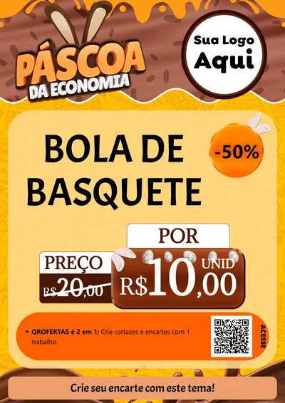Modelo de Cartaz para Cartaz A4 Vertical com o tema Páscoa da Economia para Artigos Esportivos