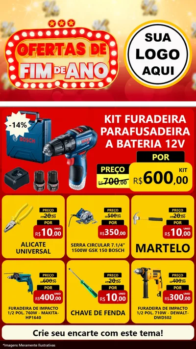 Modelo de Rede Social para Stories com o tema Ofertas de Fim de Ano para Maquinas e Ferramentas