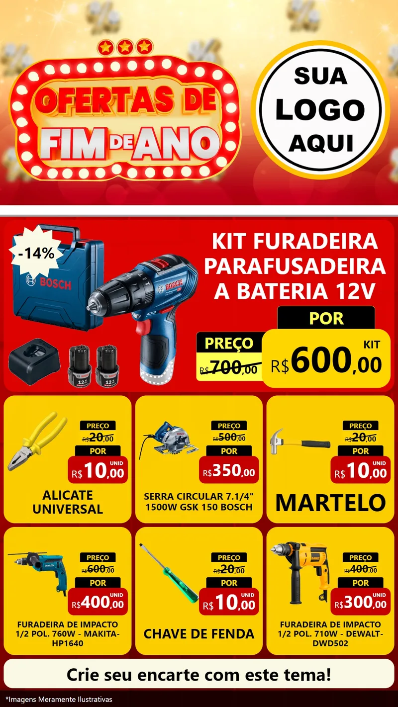 Modelo de Rede Social para Stories com o tema Ofertas de Fim de Ano para Maquinas e Ferramentas