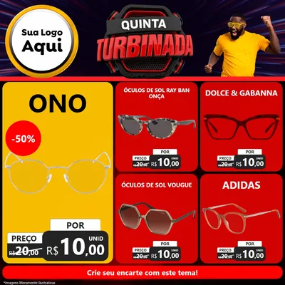 Modelo de Rede Social para Feed Facebook com o tema Quinta Turbinada para Óticas
