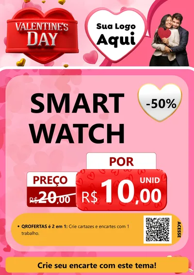 Modelo de Cartaz para Cartaz A4 Vertical com o tema Valentine's Day para Informática