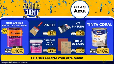 Modelo de TV para TV Horizontal com o tema Semana do Cliente para Tintas e Ferramentas