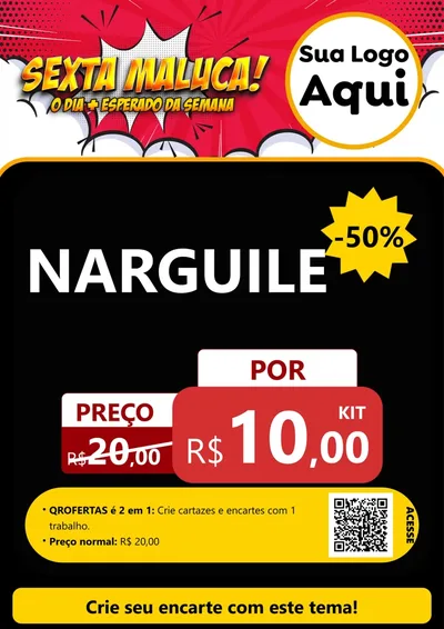 Modelo de Cartaz para Cartaz A4 Vertical com o tema Sexta Maluca! para Tabacaria