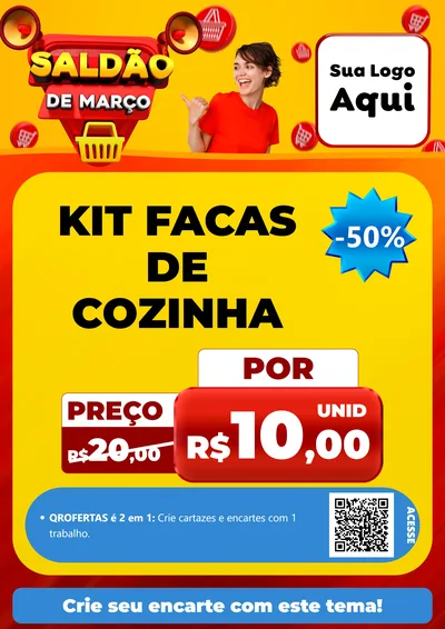 Modelo de Cartaz para Cartaz A4 Vertical com o tema Saldão de Março para Utilidades Domésticas