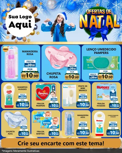 Modelo de Rede Social para Feed Instagram com o tema Ofertas de Natal para Bebês
