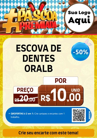 Modelo de Cartaz para Cartaz A4 Vertical com o tema Páscoa Premiada para Higiene Pessoal