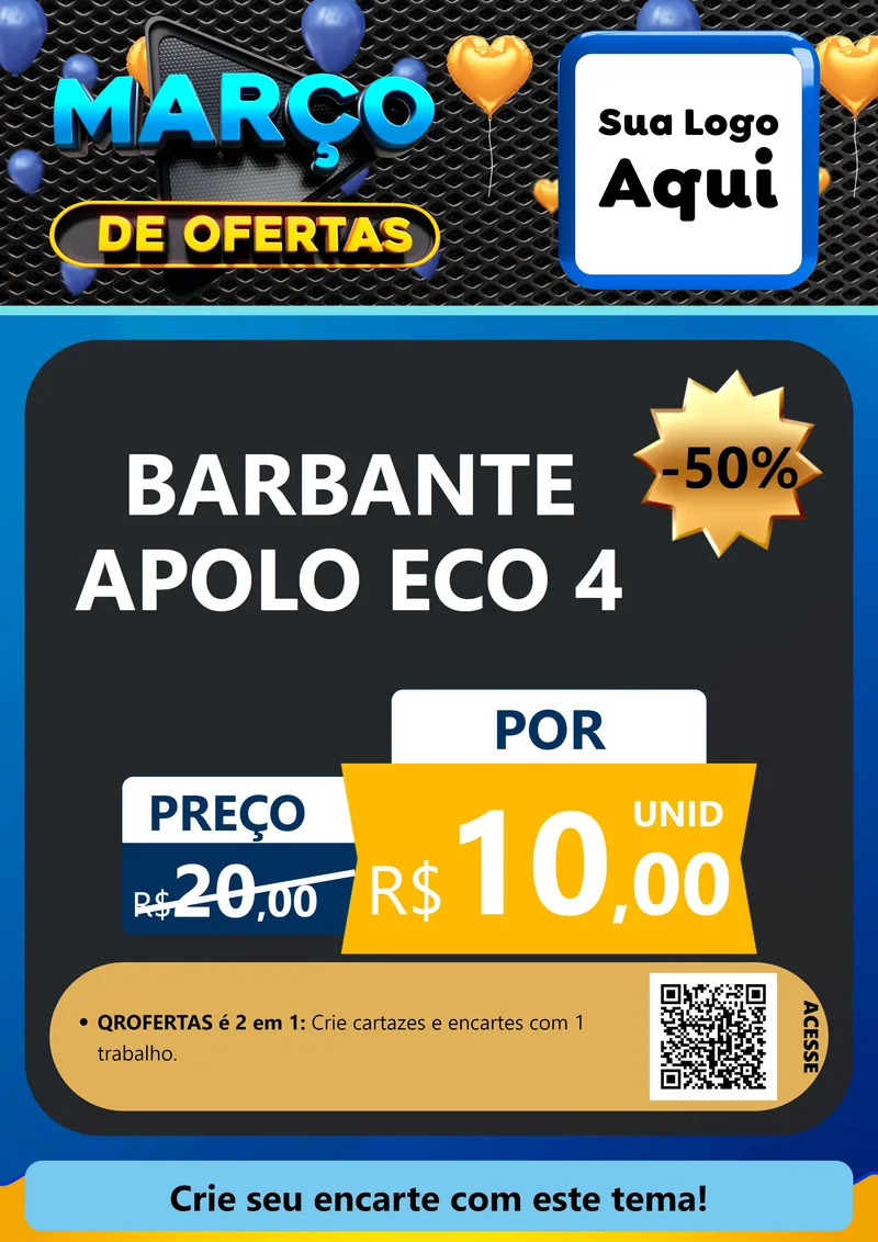 Modelo de Cartaz para Cartaz A4 Vertical com o tema Março de Ofertas para Armarinho e Aviamentos